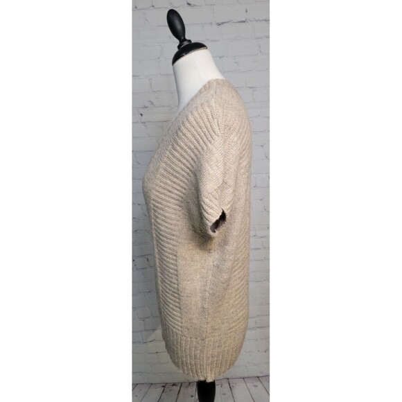 Splendor! Short Sleeve Deep V Neck Sweater Vest Beige size Sm Minimalist - Picture 4 of 6